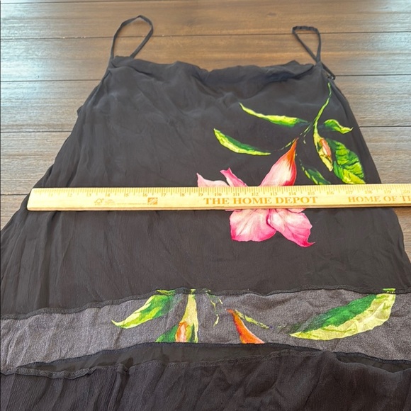 Rocco Sand Black Strappy Cowl Neck Oversized Floral Maxi Dress Size XL - Picture 11 of 15